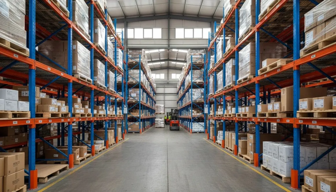 Completed racking aisles