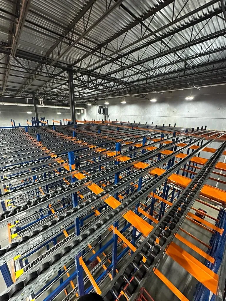 Completed racking aisles
