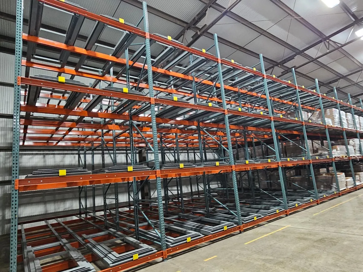 Completed racking aisles