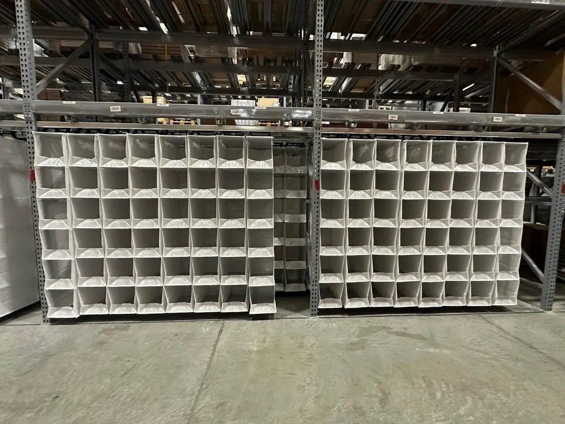 Completed racking aisles